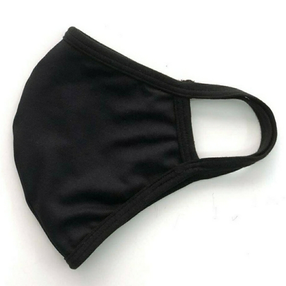 5 Pack Unisex Black 2 Layer Cotton Blend Face Mask - Picture 3 of 5